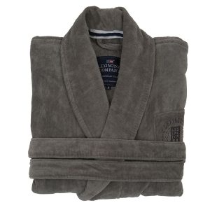 Lexington Home Unisex Hotel Velour Robe Gray