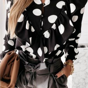 Damblus långärmad – volang