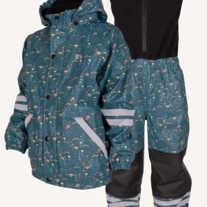 VATTNADAL RAIN SET FLEECE - LAGOON/ROSE