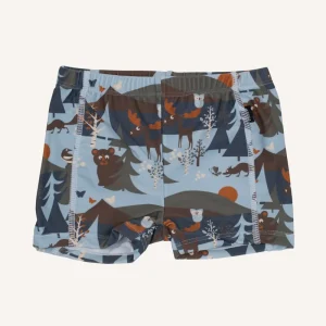 THOR SWIM TRUNKS - LIGHTBLUE/BROWN