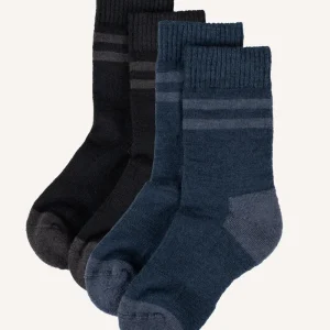 VANDRA WOOL SOCKS, 2-P - BLACK/NAVY