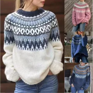 Mjuk stickad tröja för dam – Trendig vardagströja i stilren design