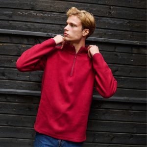 Antistatisk microfleece-jacka kvarts dragkedja