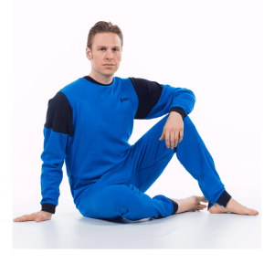 Body i kraftigare bomullstrikå med dragkedja i gren och rygg Unisex 1011