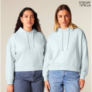 Dam hoodie med drop down shoulders