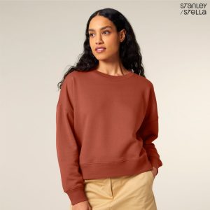 Dam sweatshirt med drop down shoulders