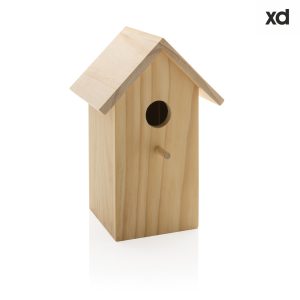 Fågelholk av trä med egen logotyp