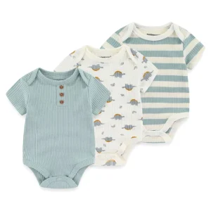 Grön harmoni - somrigt 3-pack set mjuka rompers