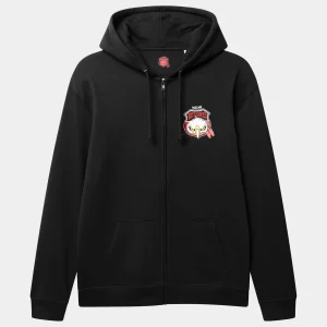 Zip hood svart logo