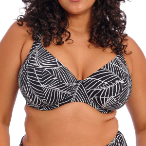 Elomi Kata Beach plunge bikini top- Svart mönstrad