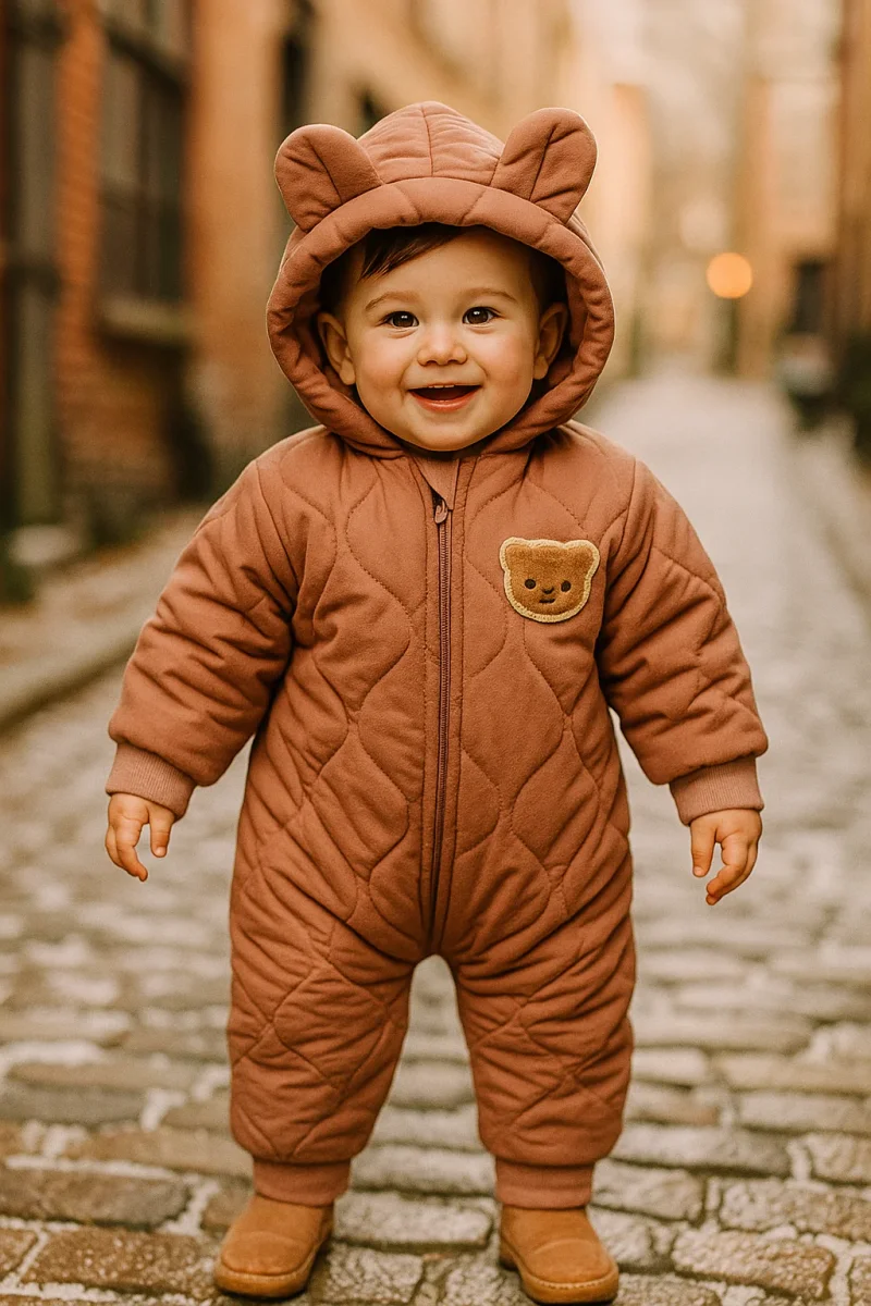 Vinteroverall barn - Babyoverall med björnmotiv - Vinterkläder barn - Bild 3
