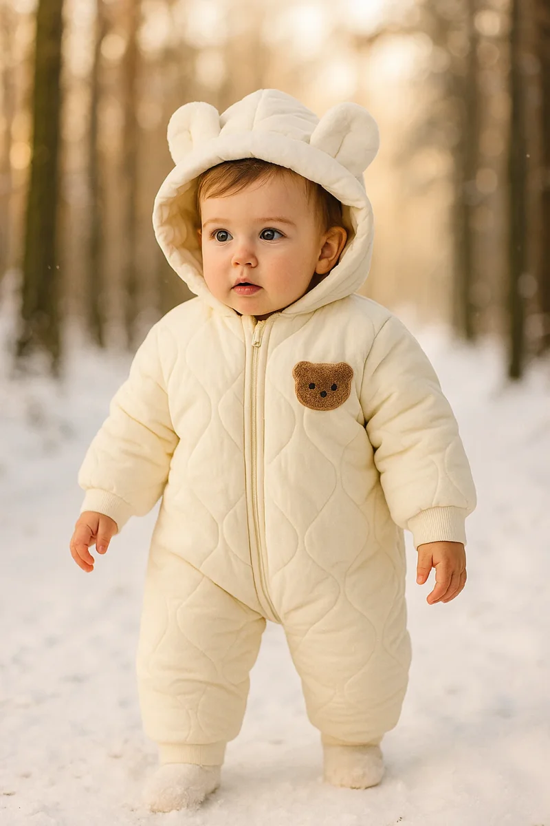 Vinteroverall barn - Babyoverall med björnmotiv - Vinterkläder barn - Bild 4
