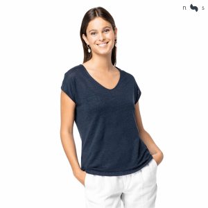 Lösvävd damt-shirt av lin