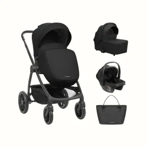 Barnvagnspaket 3-i-1 med Babyskydd i-Size – Modena av Kikka Boo | Liggdel + Sittdel | Beige / Svart / Army Green / Mörkgrå